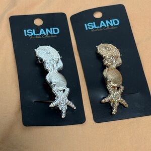ISLAND Starfish Collection Silver OR Gold Shell Starfish Hair Clip